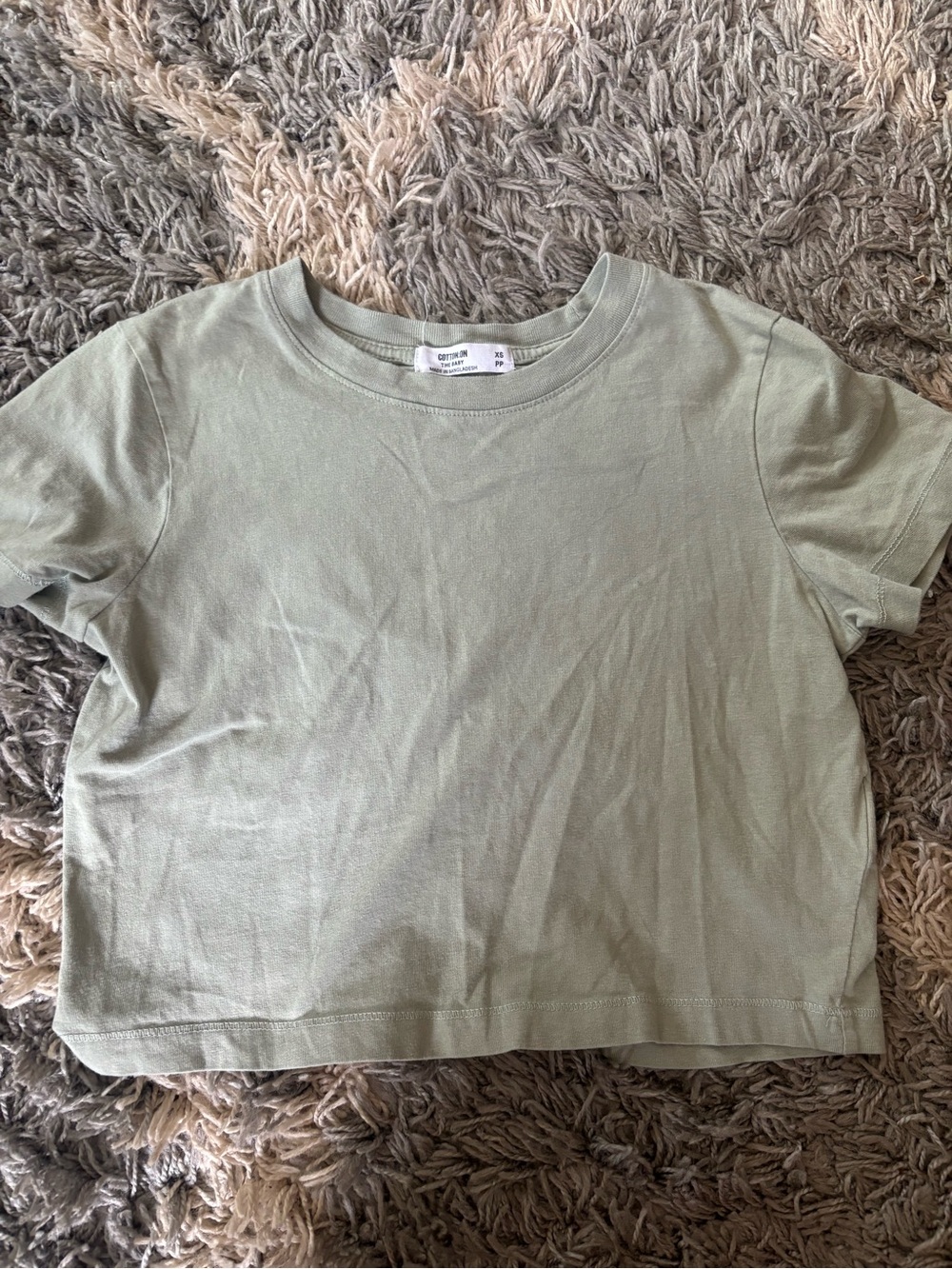 Cotton On Crop Tee - Sage Green